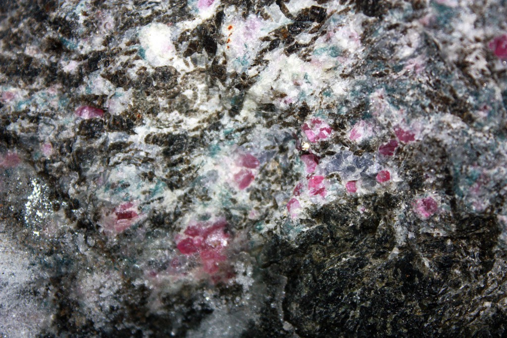 Corundum within the main ore-zone at Aappaluttoq now visible after completing pre-stripping of the overburden